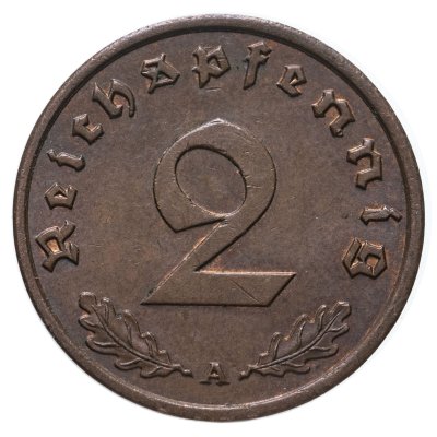 купить Германия (Третий рейх) 2 рейхспфеннига (reichspfennig) "A" 1938