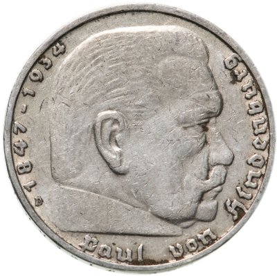 купить Германия, Третий рейх 5 рейхсмарок 1935 D