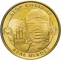 купить Монетовидный жетон Ангилья 1 доллар 2020 "Стоп COVID-19"