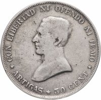 купить Уругвай 50 сентесимо (centesimos) 1917