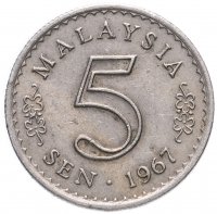 купить Малайзия 5 сенов (sen) 1967-1988, случайная дата