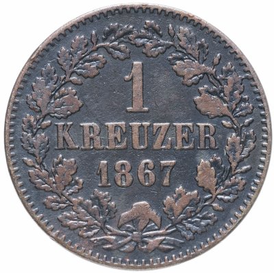 купить Германия, Баден 1 крейцер (kreuzer) 1867