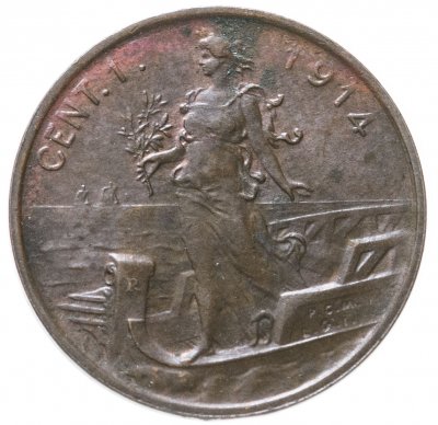 купить Италия 1 чентезимо (centesimo) 1914