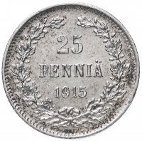купить 25 пенни 1915 S, монета для Финляндии