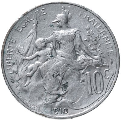 купить Франция 10 сантимов (centimes) 1910