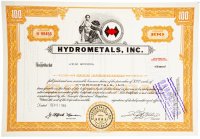 купить Акция США HYDROMETALS, INC. 1964-1967 гг.
