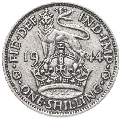купить Великобритания 1 шиллинг (shilling) 1944 Английский шиллинг - лев, стоящий на короне