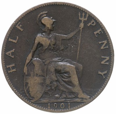 купить Великобритания 1/2 пенни (penny) 1901