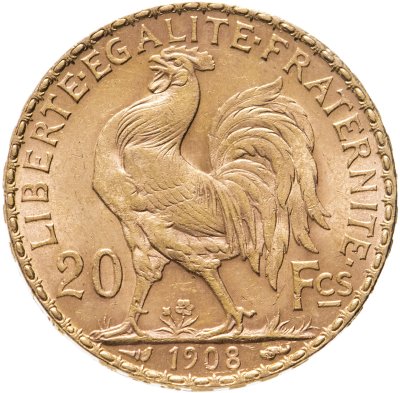 купить Франция 20 франков (francs) 1908