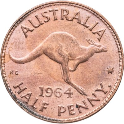 купить Австралия 1/2 пенни (penny) 1964
