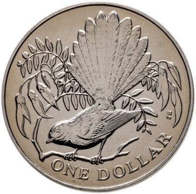 купить Новая Зеландия 1 доллар 1980 "Птицы Новой Зеландии - Веерохвостка"