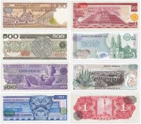 купить Мексика - набор - 1, 5, 10, 20, 50, 100, 500, 1000 песо 1965 - 1985 год