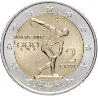 купить Греция 2 евро 2004 "XXVIII Летние олимпийские игры 2004 года в Афинах: Дискобол"
