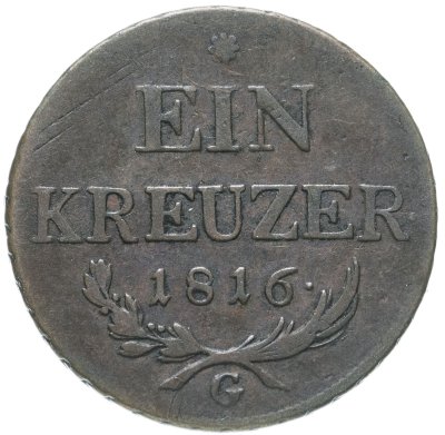 купить Австрия 1 крейцер (kreuzer) 1816 G