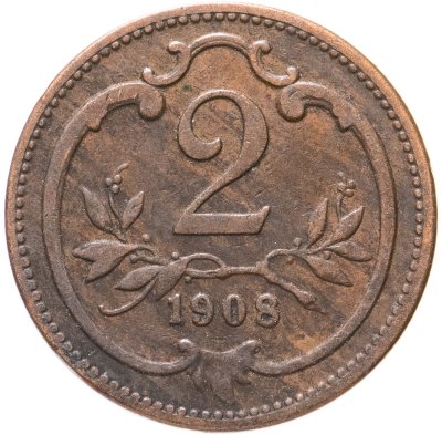 купить Австрия 2 геллера 1908