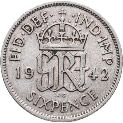 купить Великобритания 6 пенсов (pence) 1942