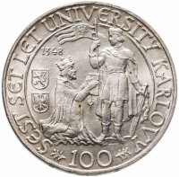 купить Чехословакия 100 крон (korun) 1948 600 лет Карлову университету