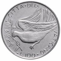 Купить Ватикан 100 лир (lire) 1974