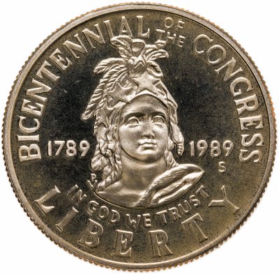 купить США 50 центов (1/2 доллара, half dollar) 1989 S Congress (200 лет Конгрессу США) знак монетного двора "S" - Сан-Франциско