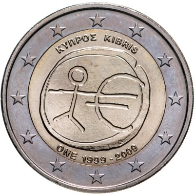 купить Кипр 2 евро 2009 "10 лет Экономическому и валютному союзу"