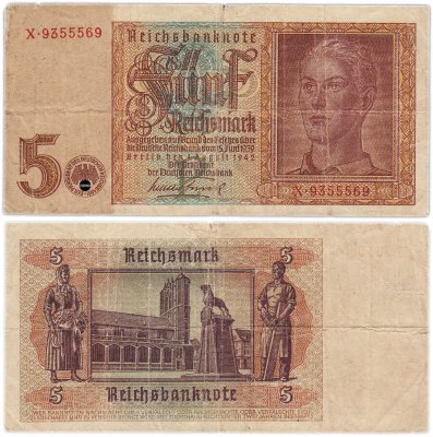 купить Германия 5 марок 1942