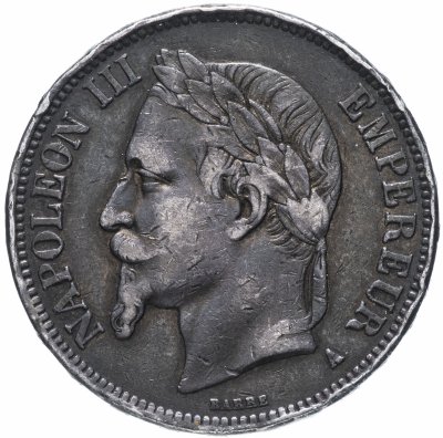 купить Франция 5 франков 1868 "А"
