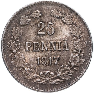 купить 25 пенни (pennia) 1917 S гербовый орёл без корон
