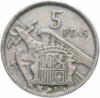 Купить Испания 5 песет 1957