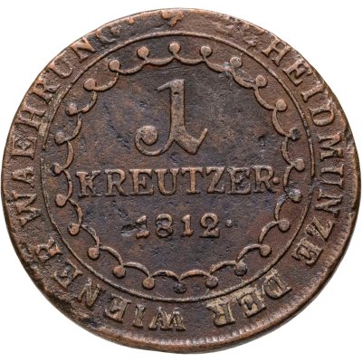 купить Австрия 1 крейцер (kreuzer) 1812, знак монетного двора "B" - Кремница