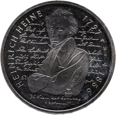 купить Германия 10 марок 1997 "200 лет со дня рождения Генриха Гейне"