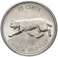 купить Канада 25 центов (квотер, cents) 1967 "100 лет Конфедерации"