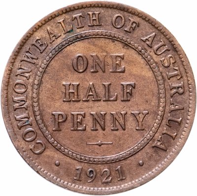 купить Австралия 1/2 пенни (penny) 1921