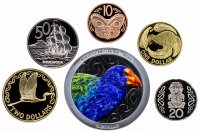 Купить Новая Зеландия набор из 6 монет 2019 "Набор циркуляционных монет пруф птица Такахе" в оригинальном футляре с сертификатом
