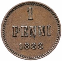 Купить 1 пенни (penny) 1888, монета для Финляндии