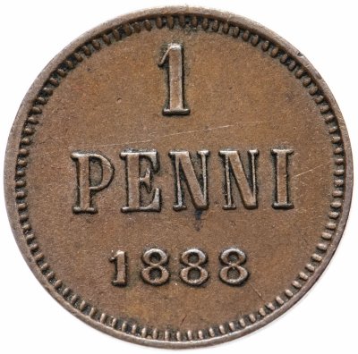 купить 1 пенни (penny) 1888, монета для Финляндии