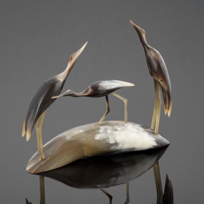 купить Композиция "Цапли", кость, рог, Азия, 1990-2000 гг.