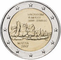купить Мальта 2 евро 2017 "Доисторические города Мальты - храм Хаджар-Ким"