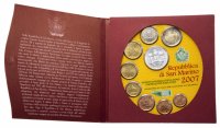 купить Сан-Марино годовой набор евро 2007 (9 монет в официальном буклете, включая серебряные 5 евро "Равные Возможности")