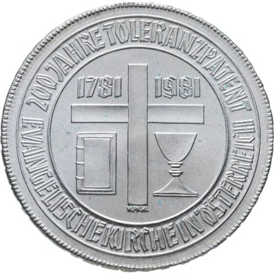 купить Австрия 500 шиллингов 1981 200 лет религиозной терпимости