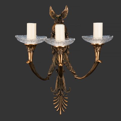 купить Бра трехрожковое "Минерва", бронза, пластик, металл, Западная Европа, 2000-2020 гг.