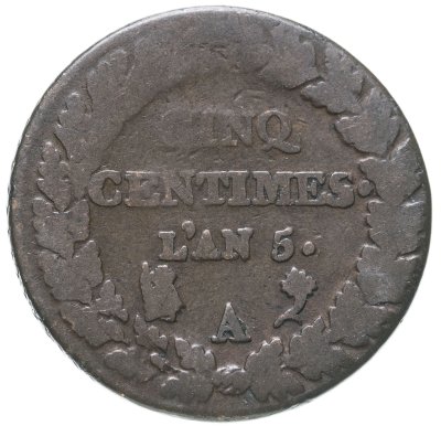 купить Франция 5 сантимов 1796