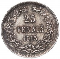 купить 25 пенни 1915 S, монета для Финляндии