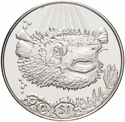 купить Британские Виргинские острова 1 доллар 2019 "Рыба-дикобраз"