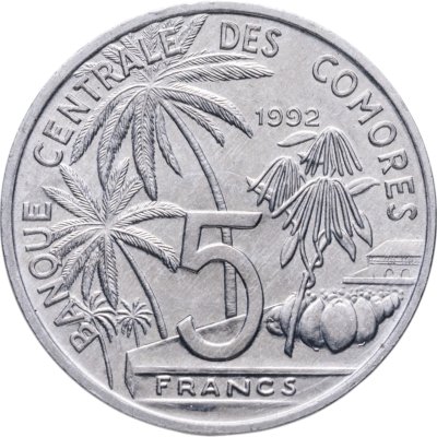 купить Коморские острова 5 франков (francs) 1992 FAO (ФАО) - Всемирная конференция по рыболовству