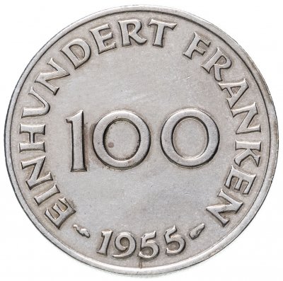 купить Саар 100 франков (francs) 1955