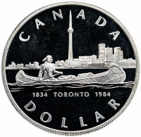 купить Канада 1 доллар (dollar) 1984 "150 лет городу Торонто"