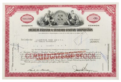 купить Акция США American Radiator & Standard Sanitary Corporation 1967- 1968 гг.