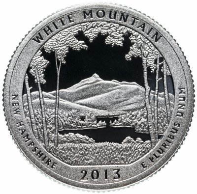 купить США 25 центов (квотер, 1/4 доллара, quarter dollar) 2013 S Proof Национальный парк Белые горы