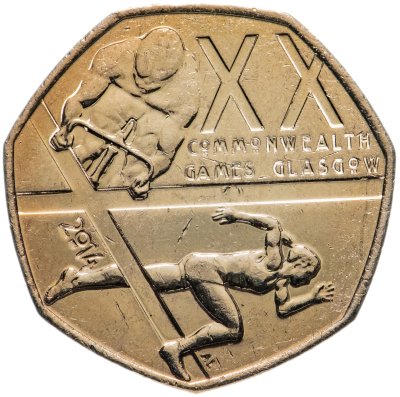 купить Великобритания 50 пенсов (pence) 2014 "Игры Содружества 2014. Глазго"