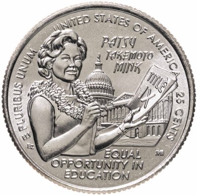 купить США 1/4 доллара (25 центов, квотер) 2024 D "Американские женщины - Политик Пэтси Минк (12-я)"